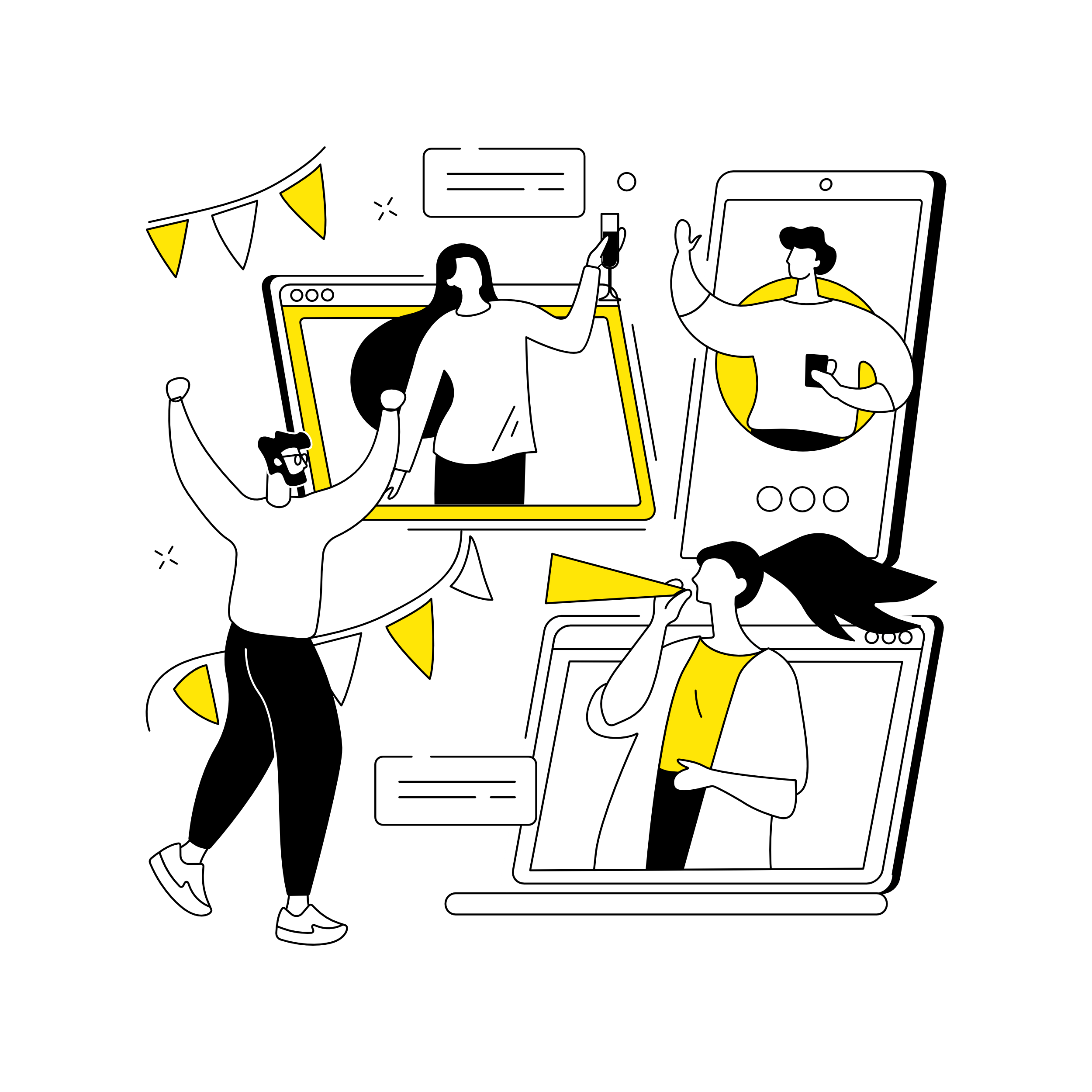 Megaphone with social icons coming out of it